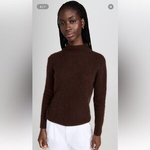 James Perse Rib Funnel Neck Cashmere Sweater 0 XS